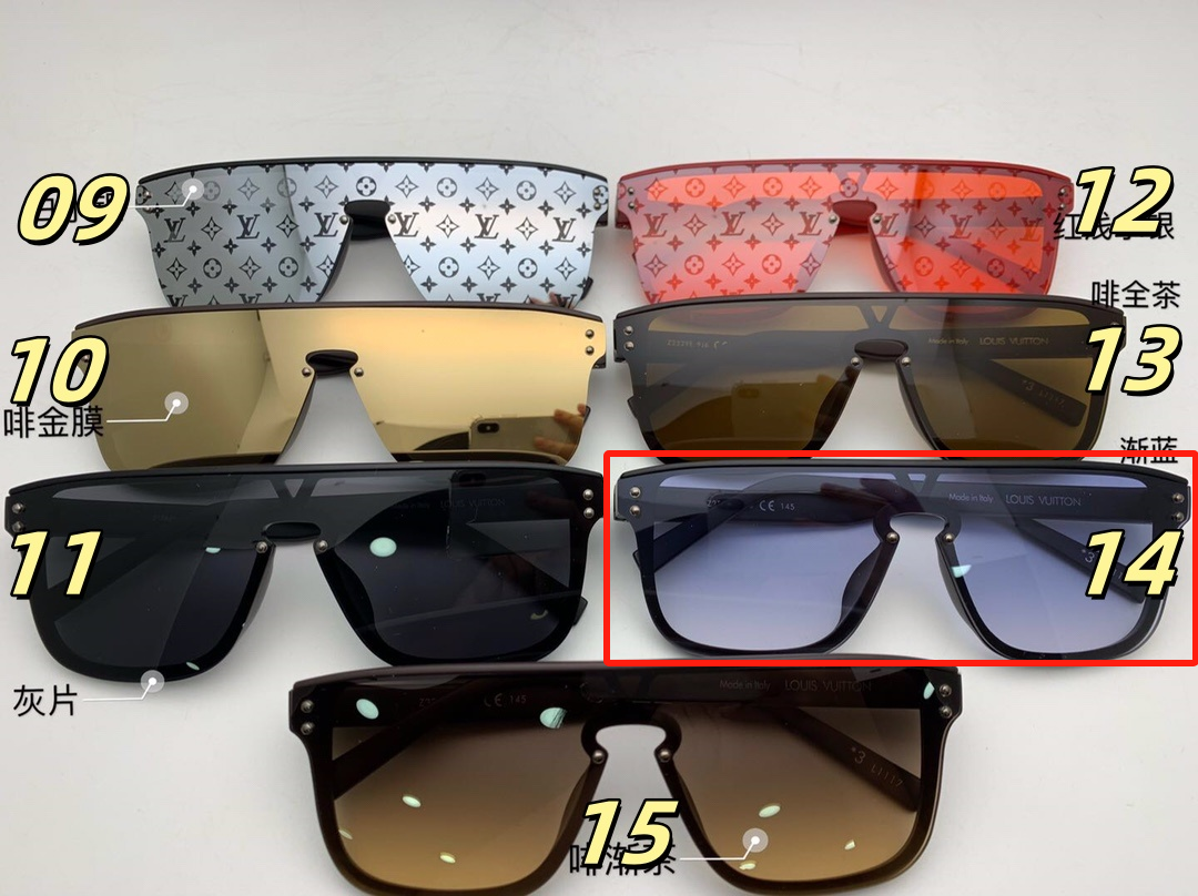 Louis Vuitton Eyewear Oversized shield sunglasses with Monogram lenses — 13