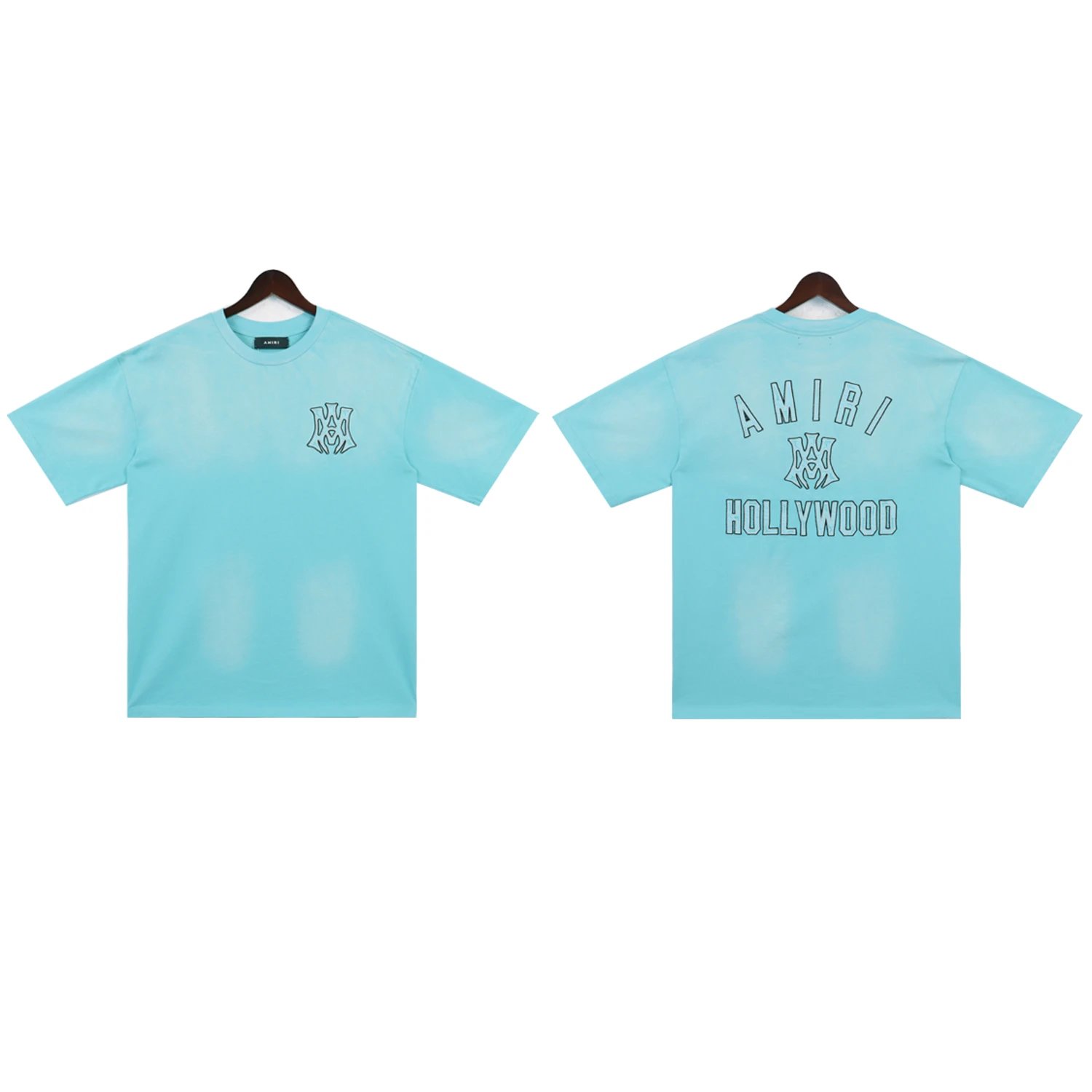 Amiri Hollywood MA Logo Tee Light Blue