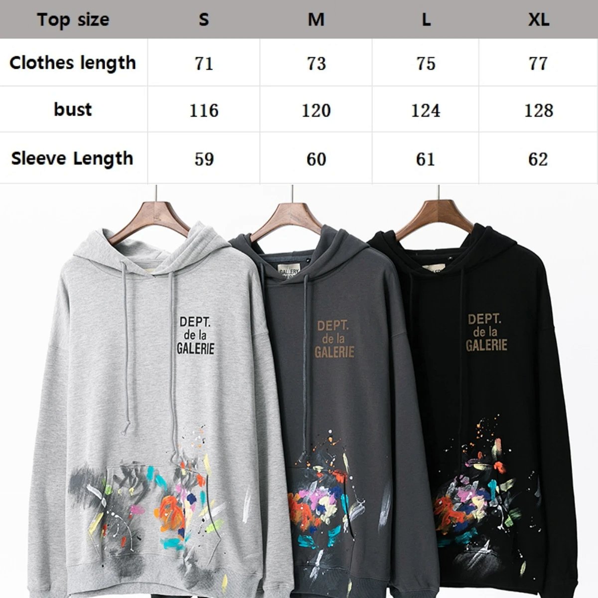 Gallery Dept Recycle Paint Splatter Hoodie Gray product detail 4 in Litbuy spreadsheet finds
