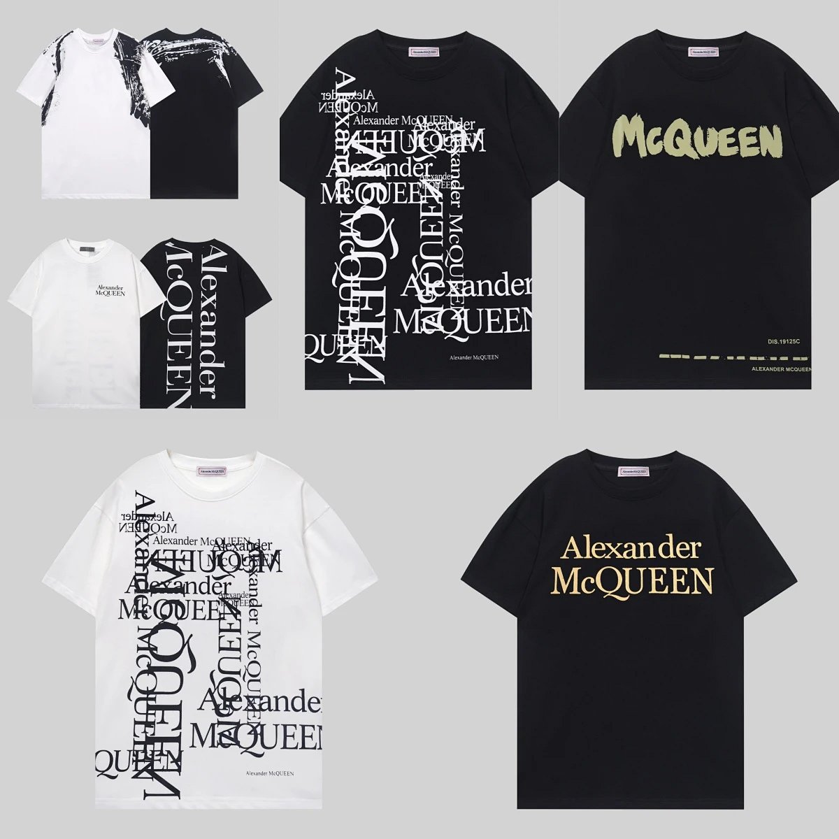 Alexander McQueen Glitter Logo Black T-Shirt product detail 2 in Litbuy spreadsheet finds