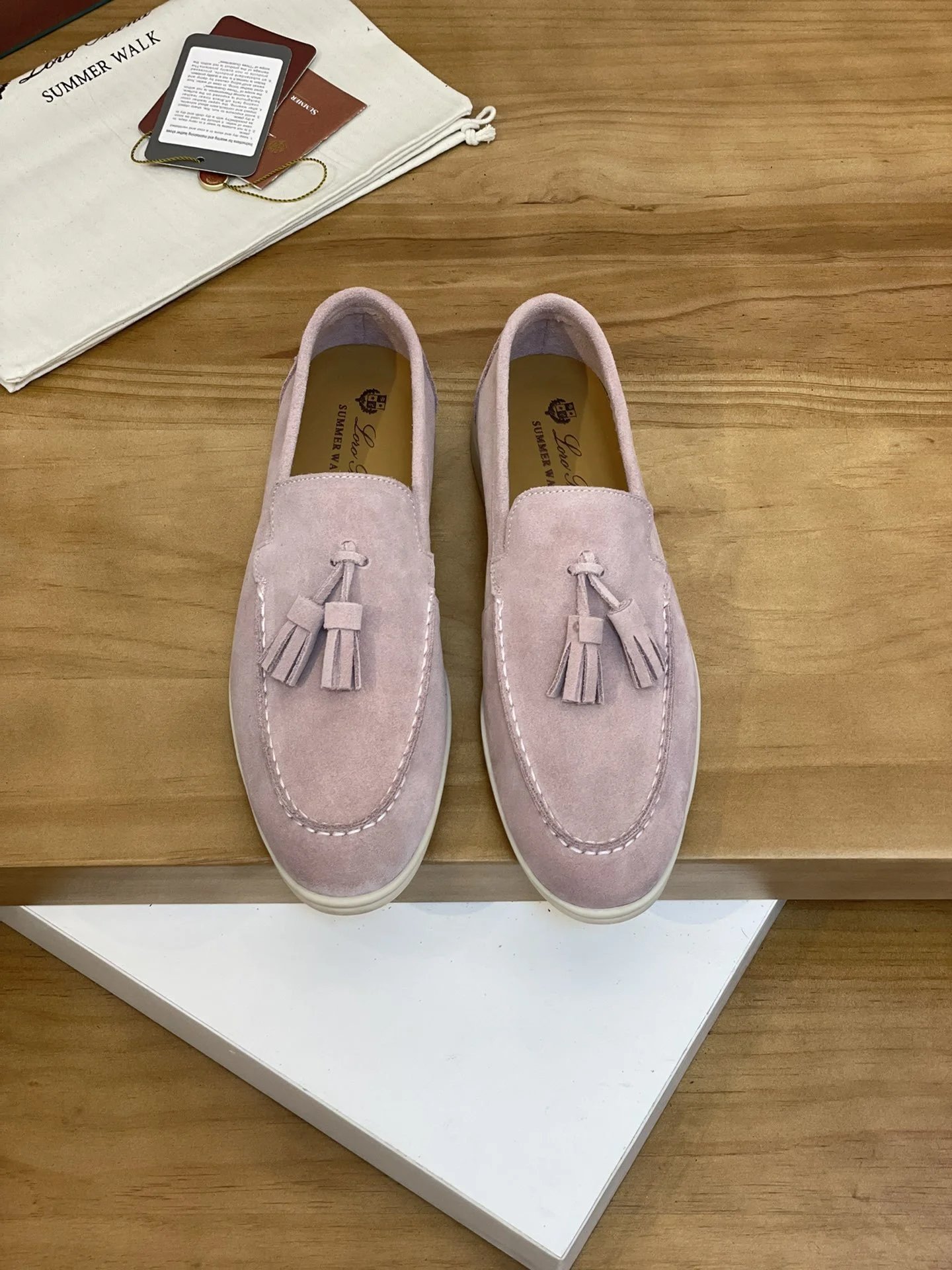Loro Piana Summer Walk Tassel Loafer Blue