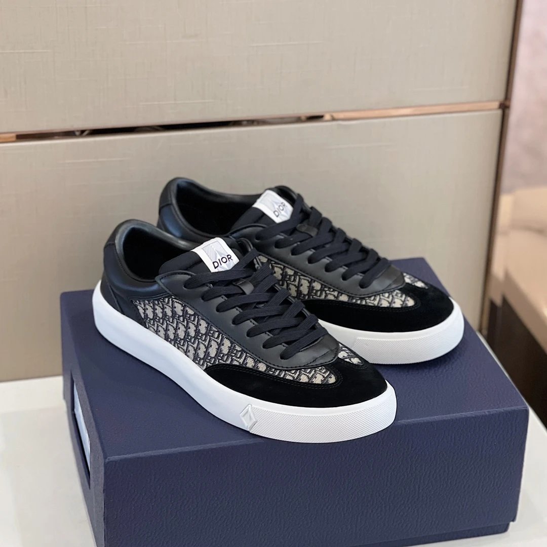 Dior B23 Suede Black and White Sneakers - 2