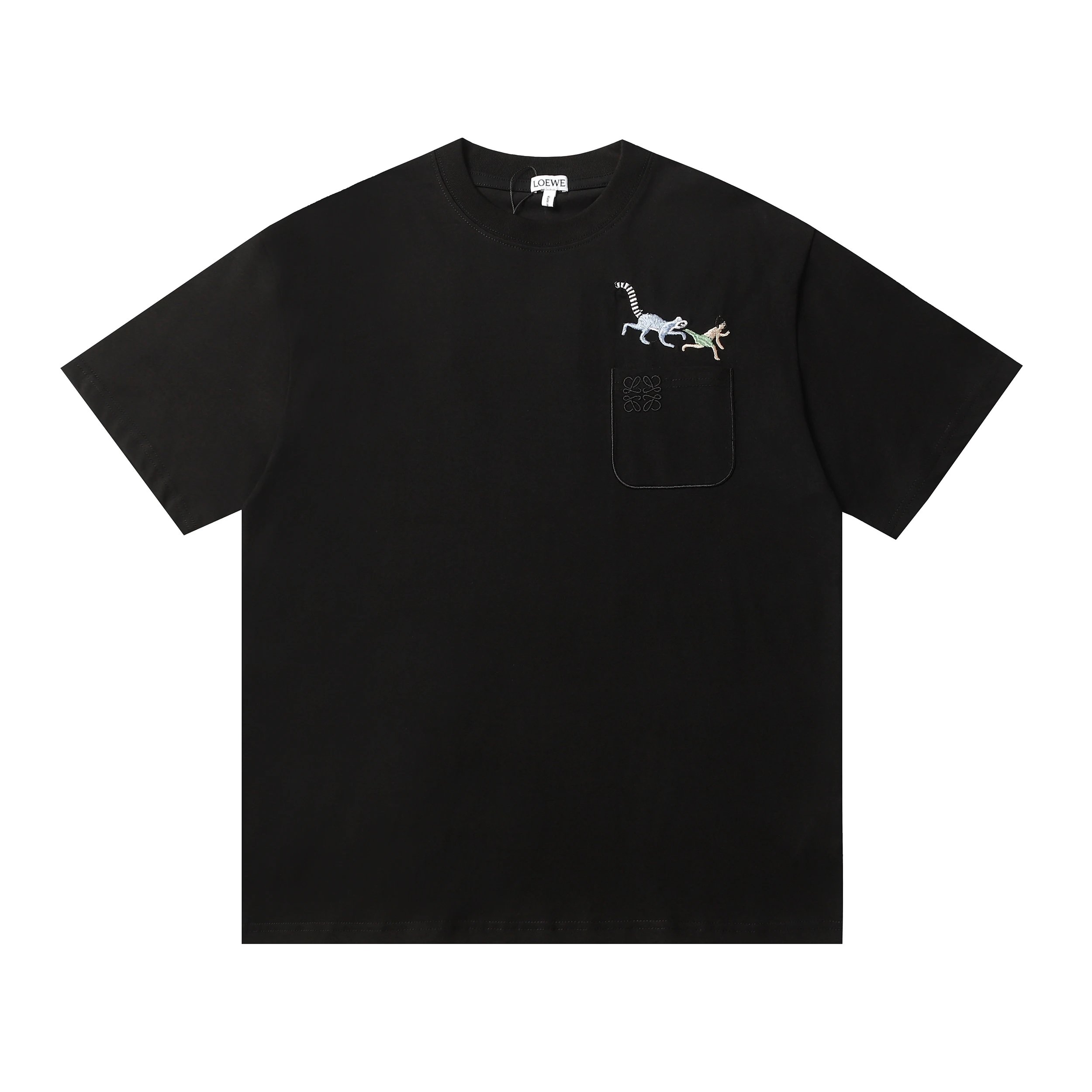 Loewe Lemur Anagram Pocket Tee Black
