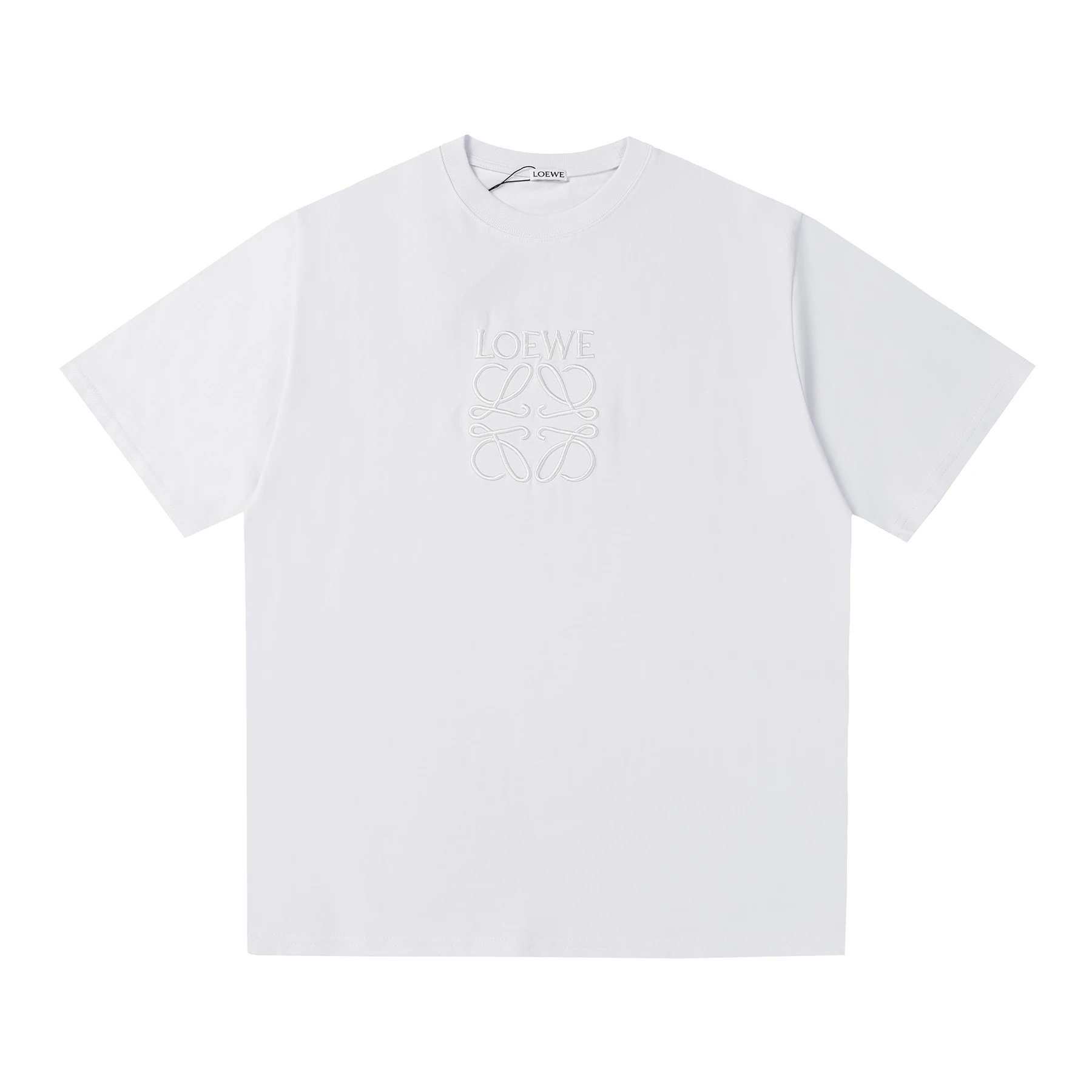 Loewe Anagram Center Embossed Logo Tee White
