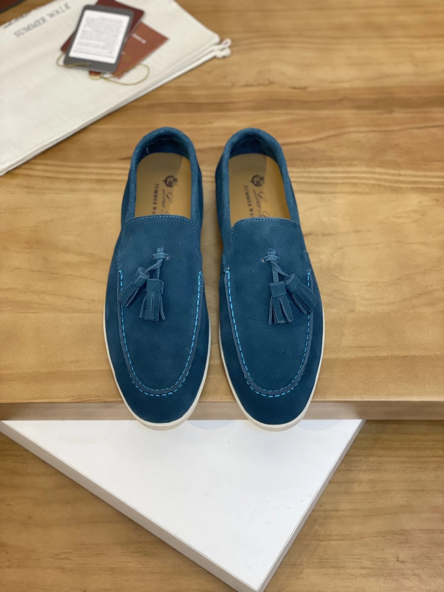 Loro Piana Summer Walk Tassel Loafer Blush Pink