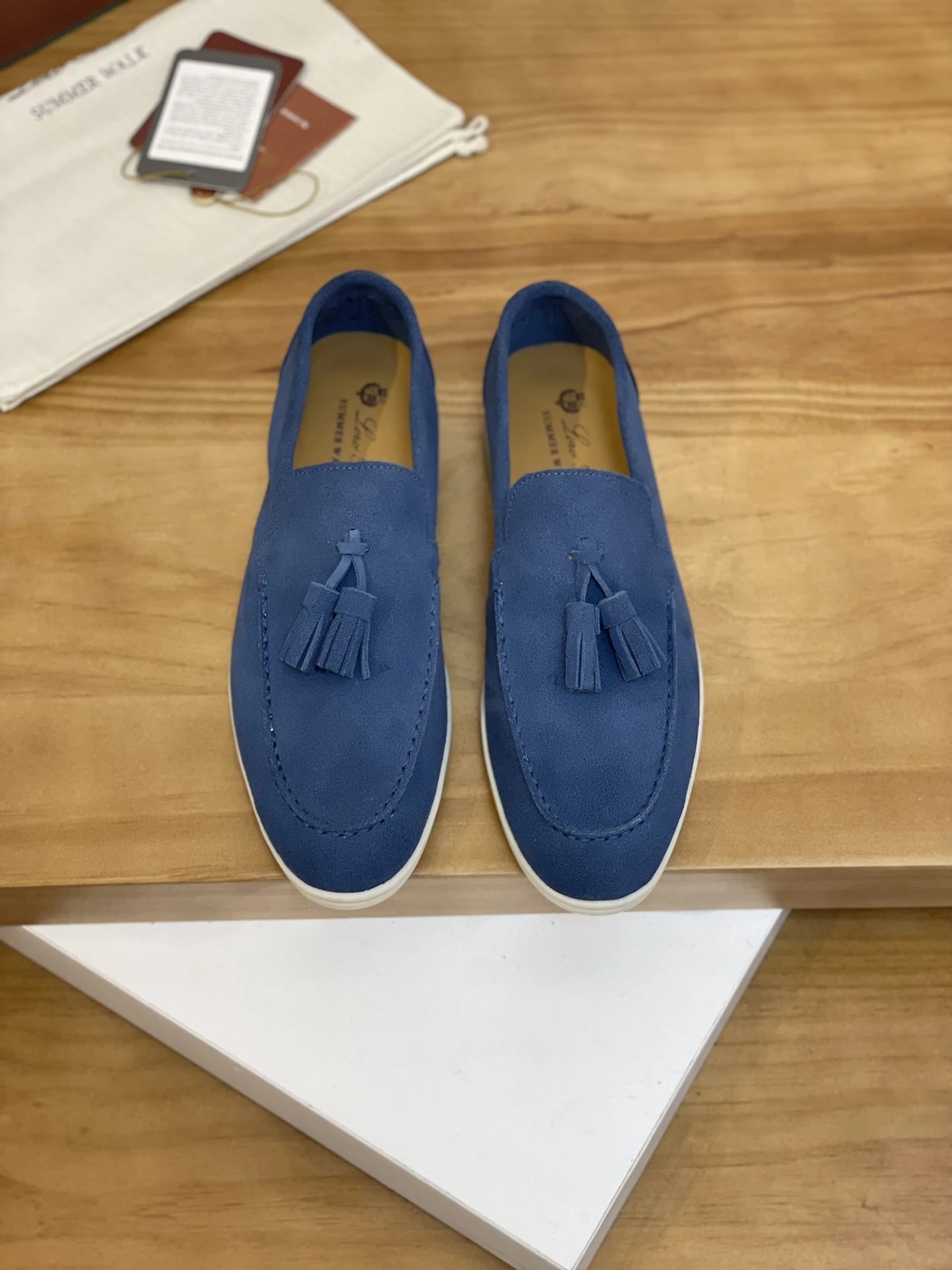 Loro Piana Summer Walk Tassel Loafer Cream White