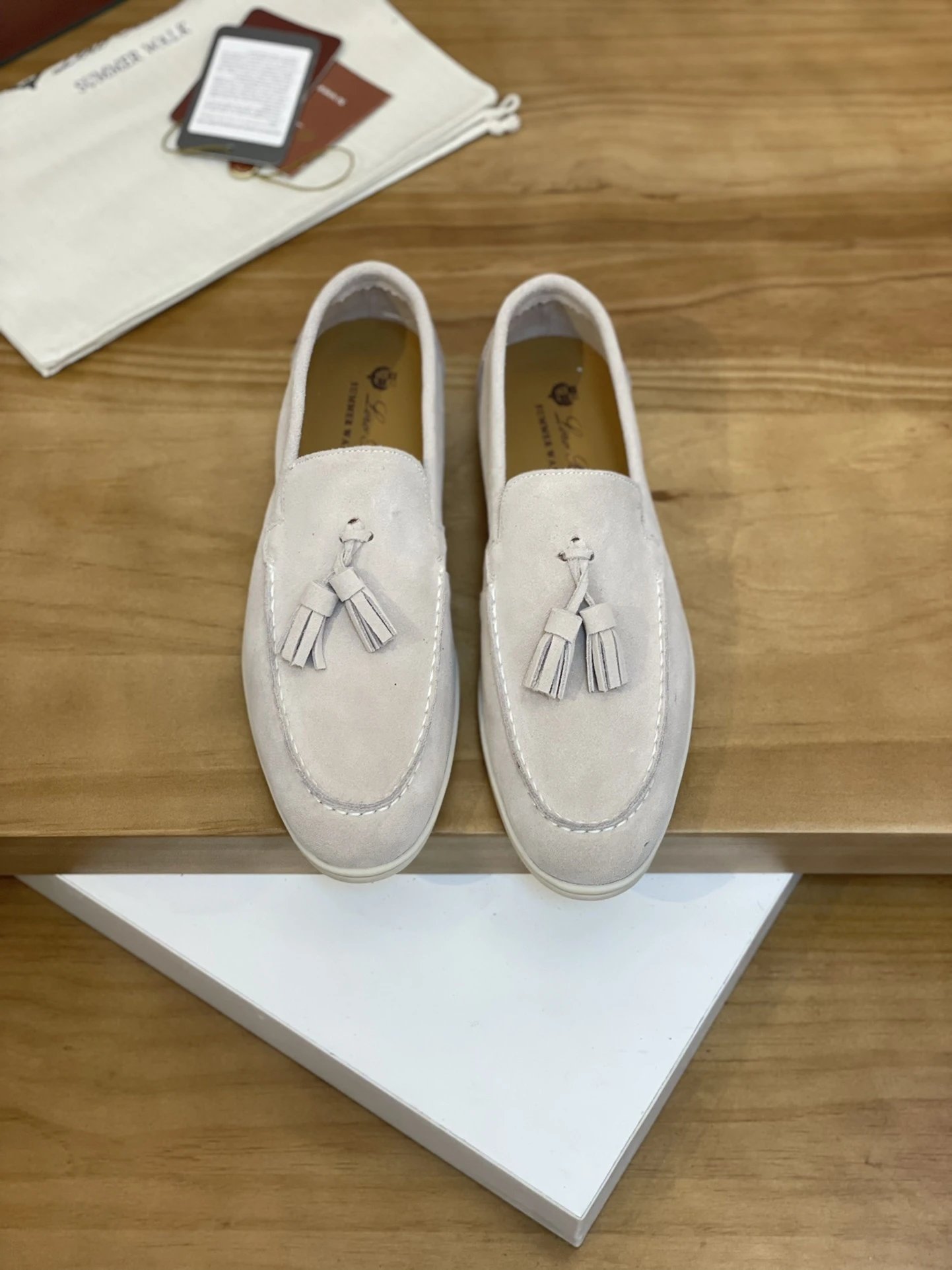 Loro Piana Summer Walk Tassel Loafer Orange