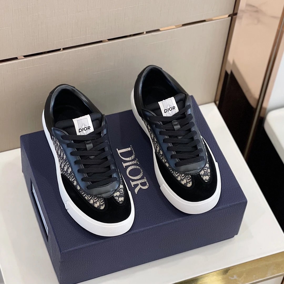 Dior B23 Suede Black and White Sneakers - 4