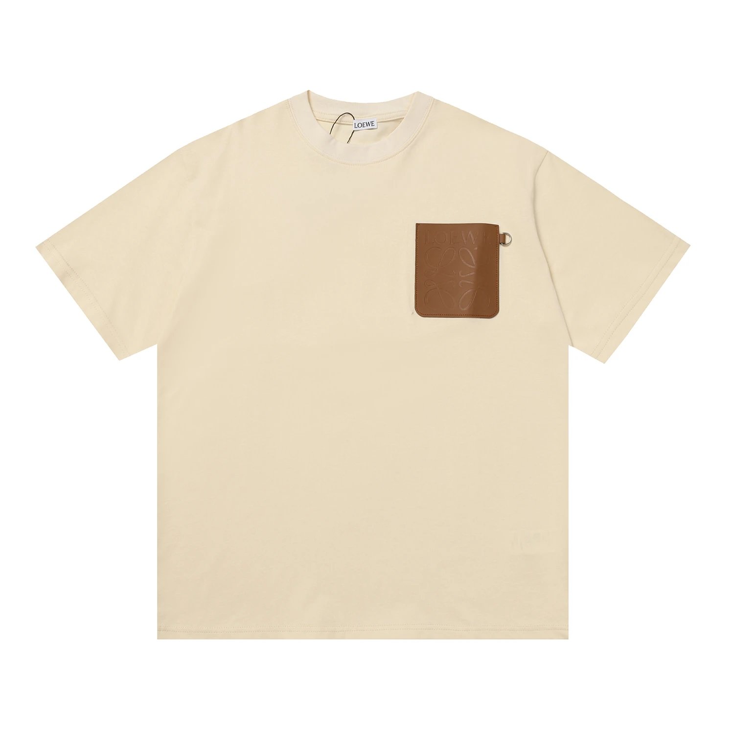 Loewe Anagram Leather Pocket Tee Cream