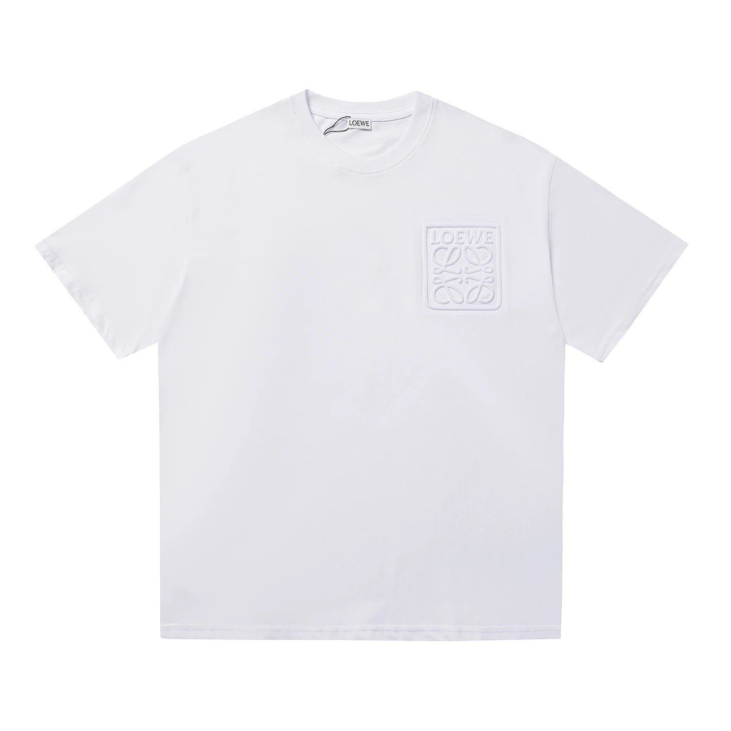 Loewe Anagram Debossed Patch Pocket Tee White