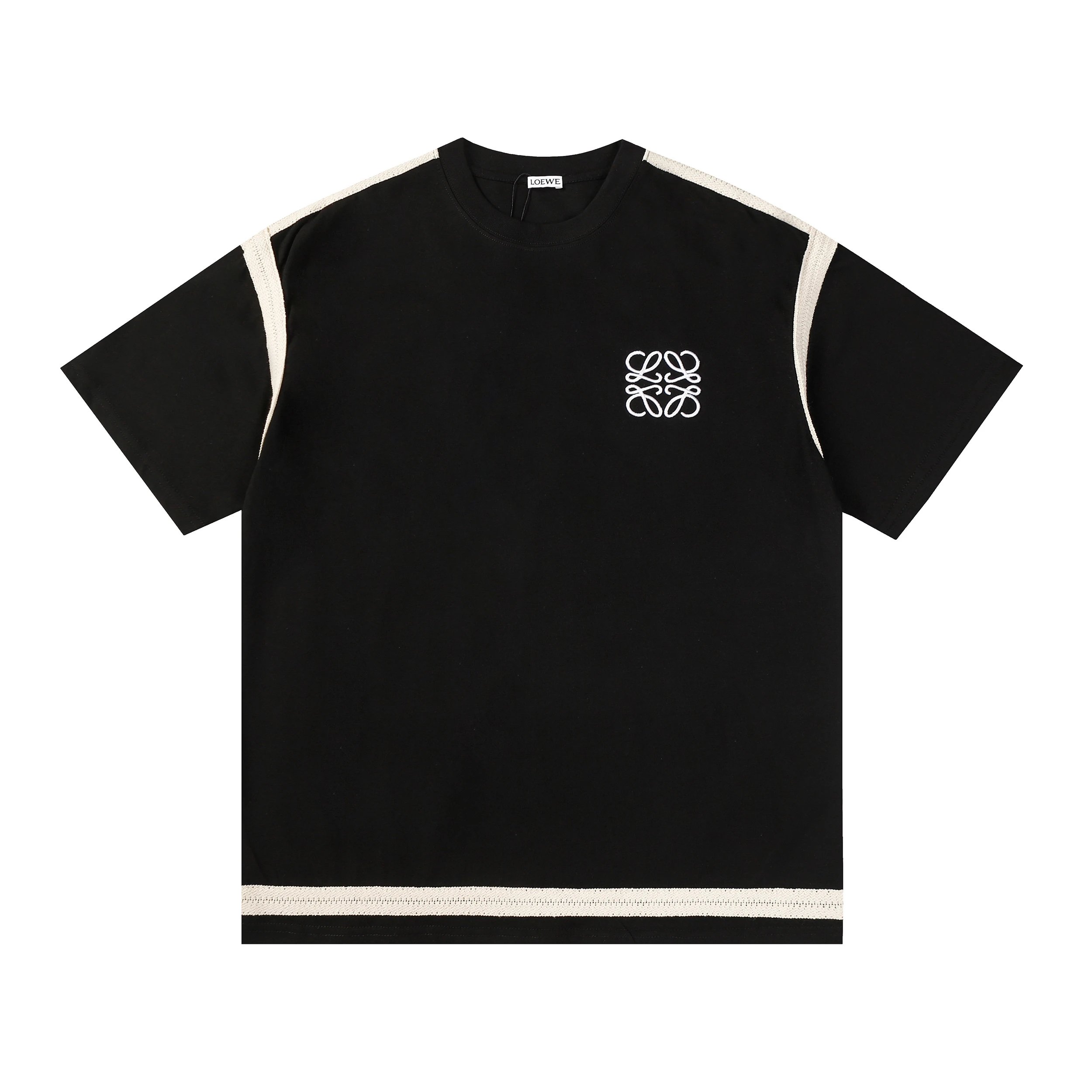 Loewe Anagram Contrast Trim Tee Black