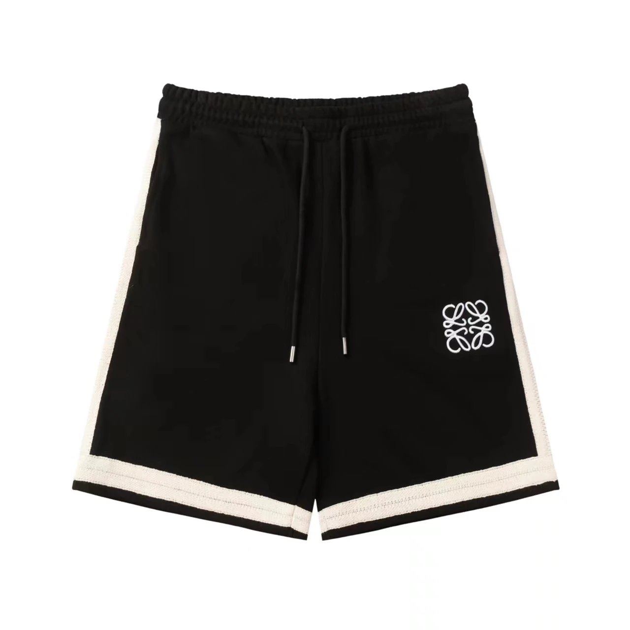 Loewe Logo Embroidered Black Sweat Shorts - 9