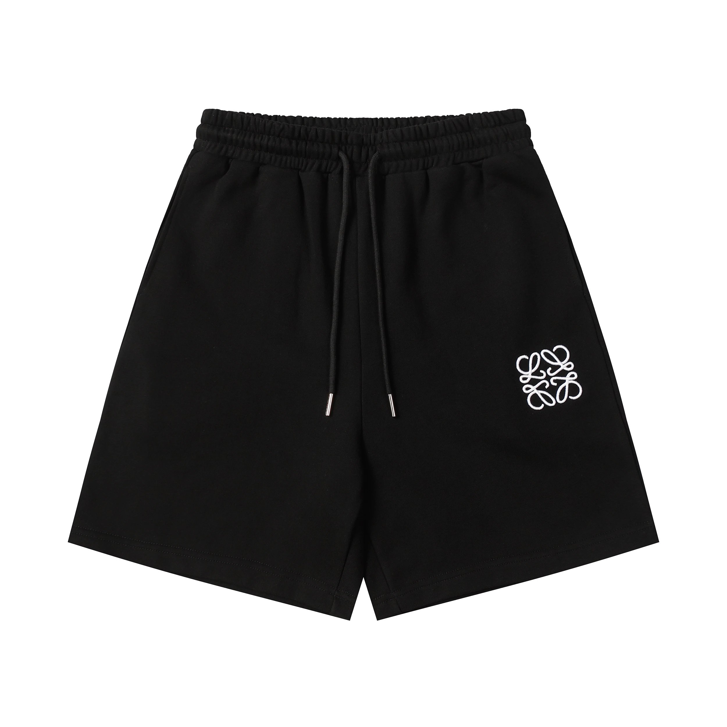 Loewe Logo Embroidered Black Sweat Shorts - 7