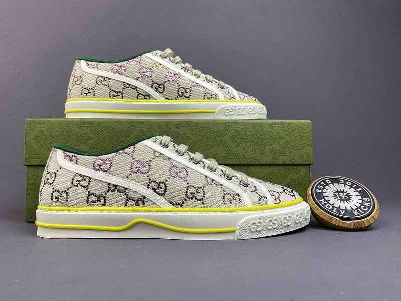 Gucci Tennis 1977 GG Multicolor Canvas Sneaker Ivory