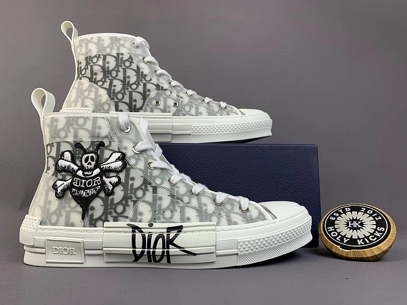 Dior B23 High Top Shawn Stussy Skull White
