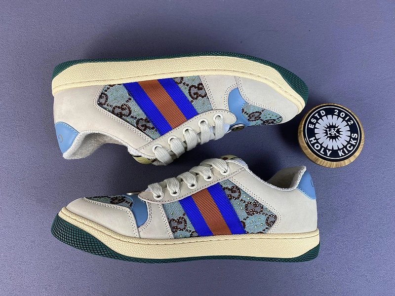 Gucci Screener Sneaker Cream Blue GG