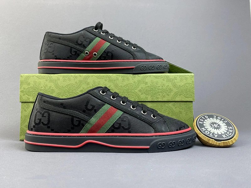 Gucci Tennis 1977 GG Canvas Sneaker Black Red