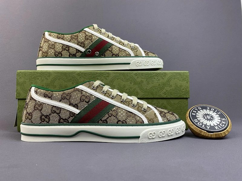 Gucci Tennis 1977 GG Crystal Beige Green