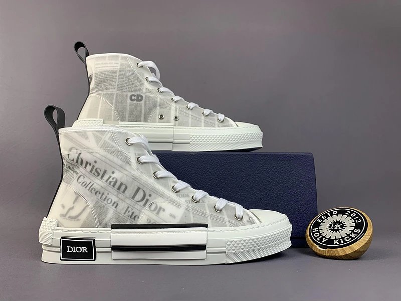 Dior B23 High Top Newspaper Print White