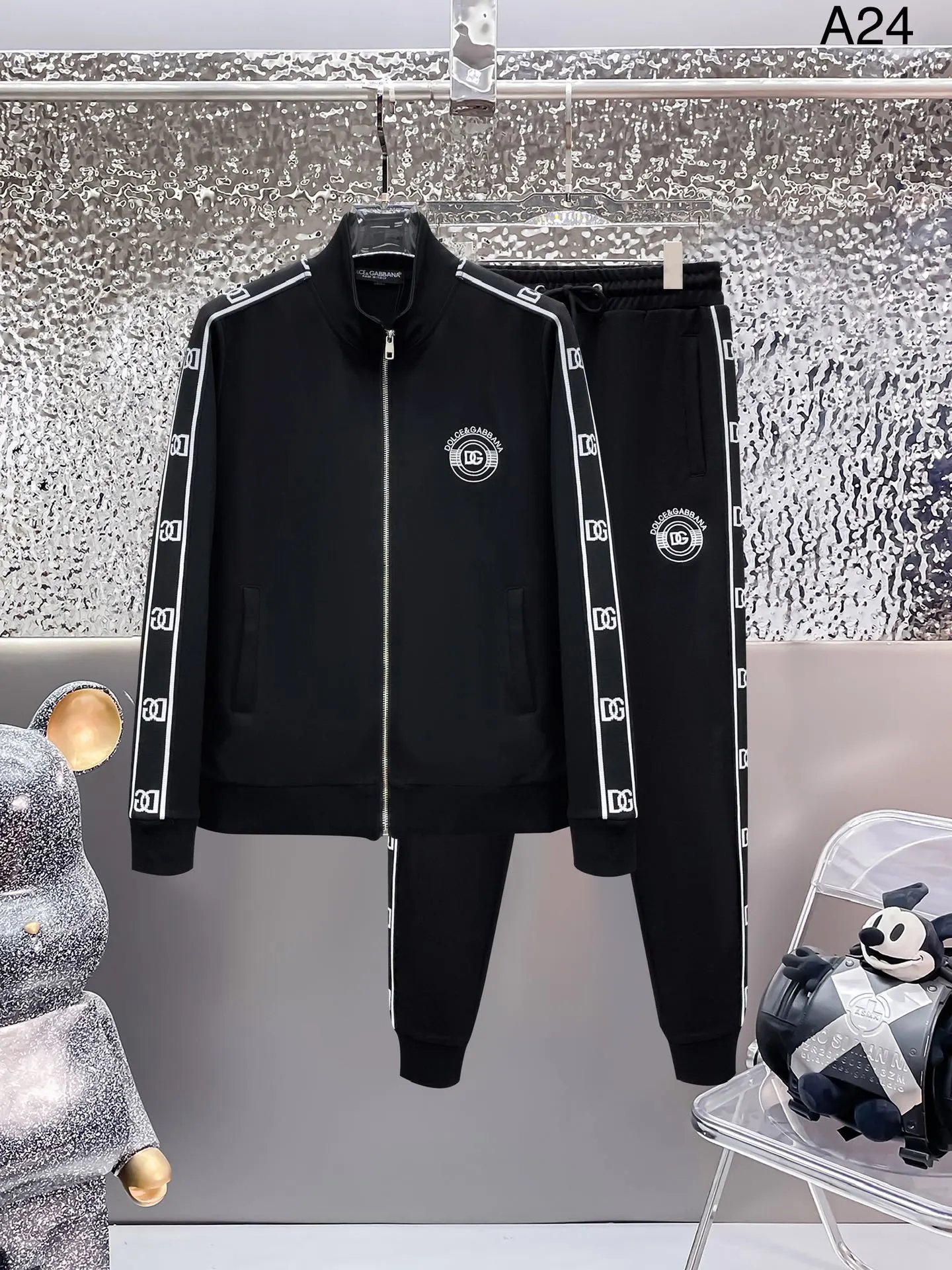 Dolce & Gabbana DG Tape Logo Tracksuit Black