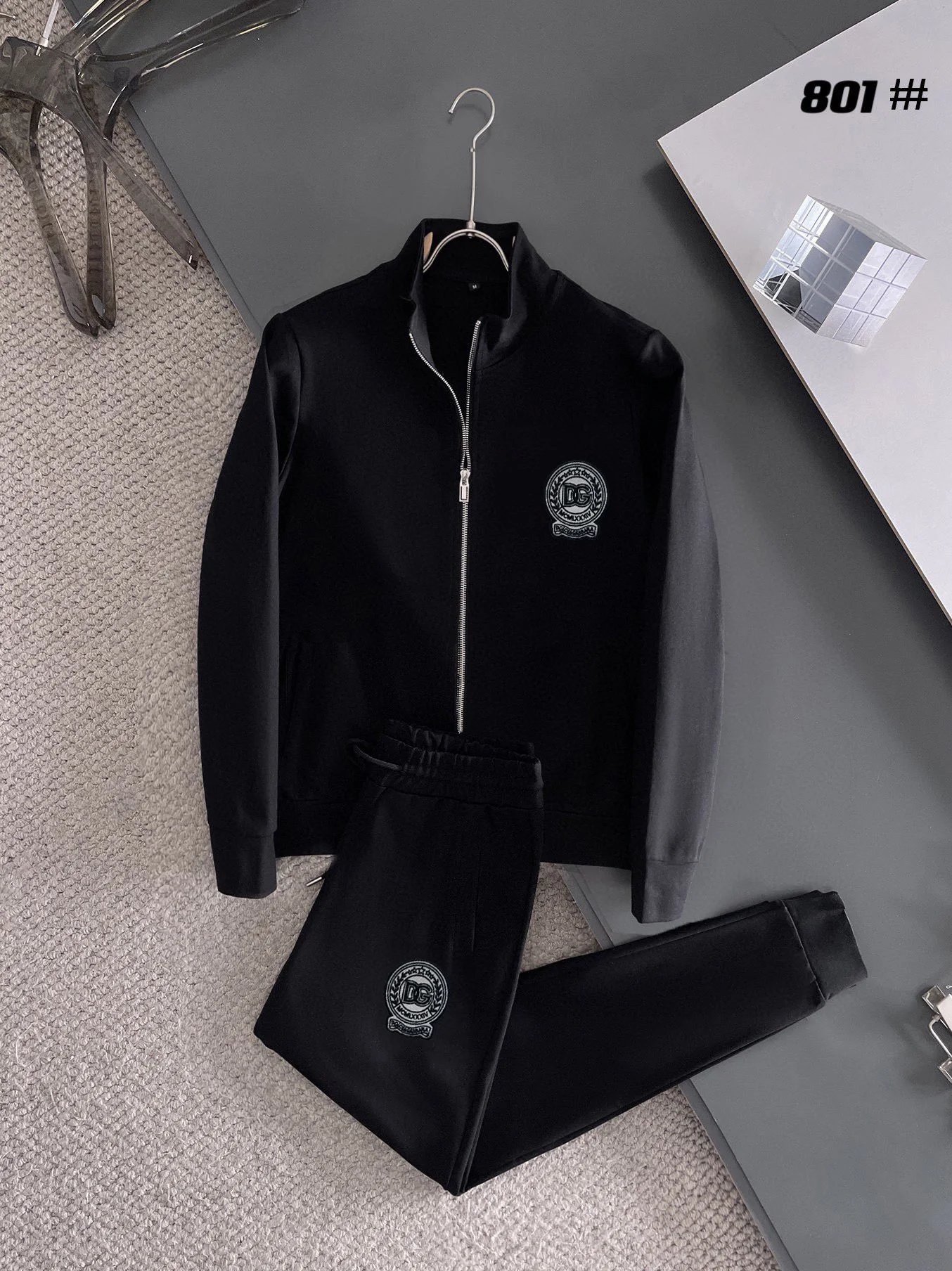 Dolce & Gabbana DG Crest Logo Zip Tracksuit Black