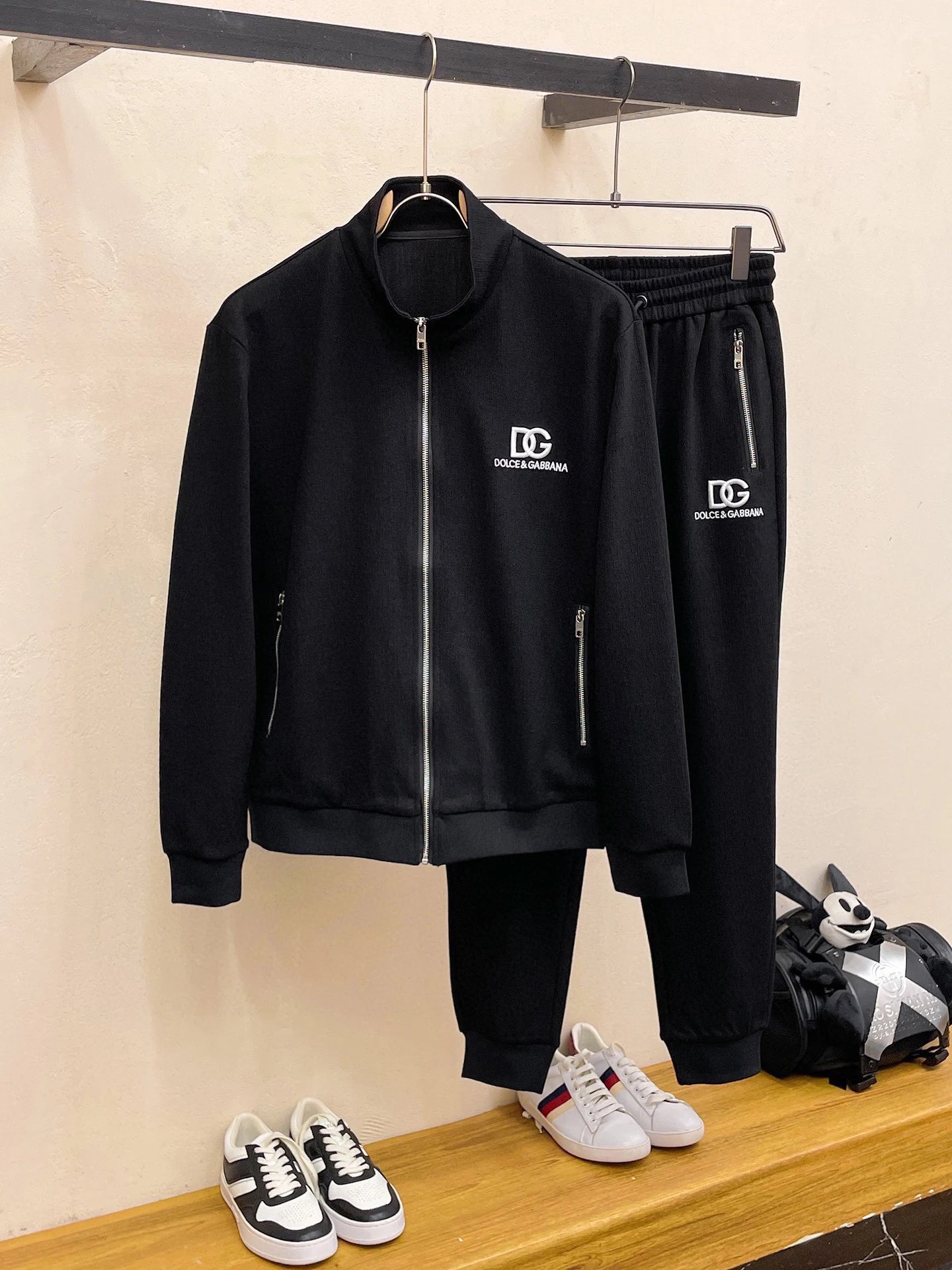 Dolce & Gabbana DG Embroidered Logo Zip Tracksuit Black