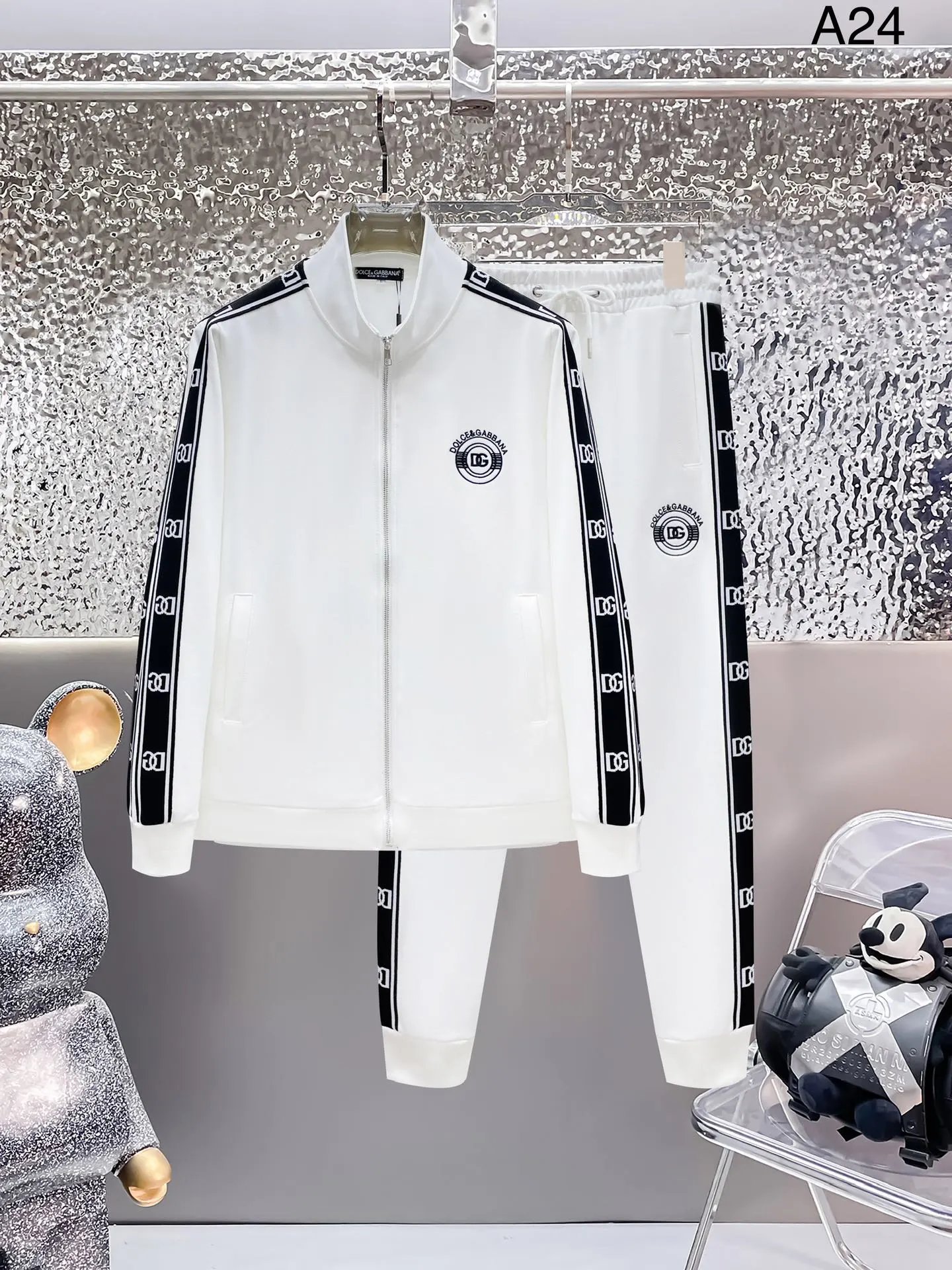 Dolce & Gabbana DG Tape Logo Tracksuit White