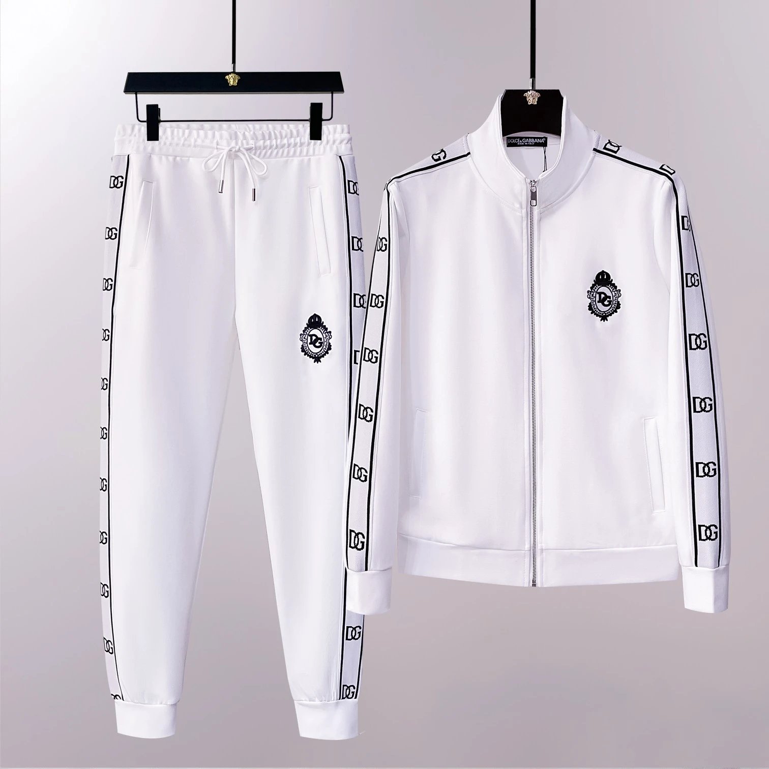 Dolce & Gabbana DG Crown Tape Tracksuit White
