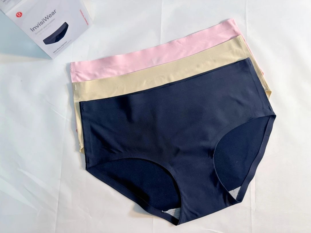 Lululemon InvisiWear Women's Mid-Rise Hipster Underwear 3-Pack Navy Beige Pink