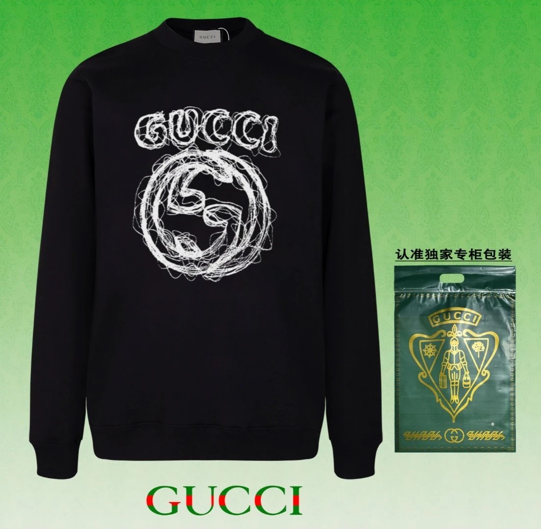 Gucci Sketch GG Crewneck Sweatshirt Black