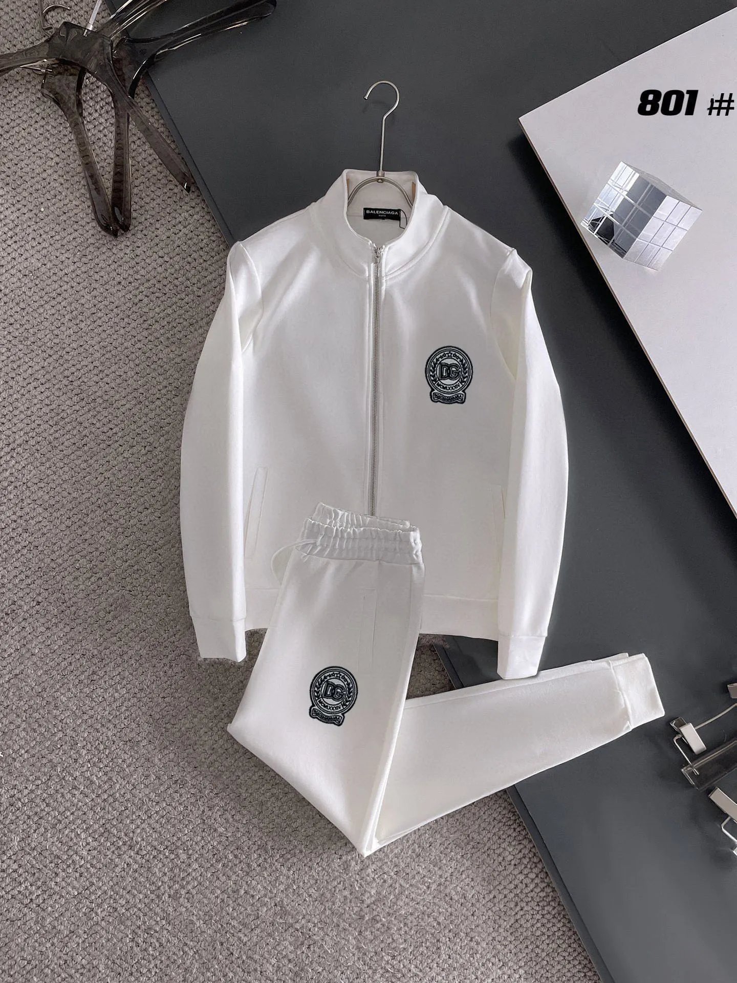 Dolce & Gabbana DG Crest Logo Zip Tracksuit White