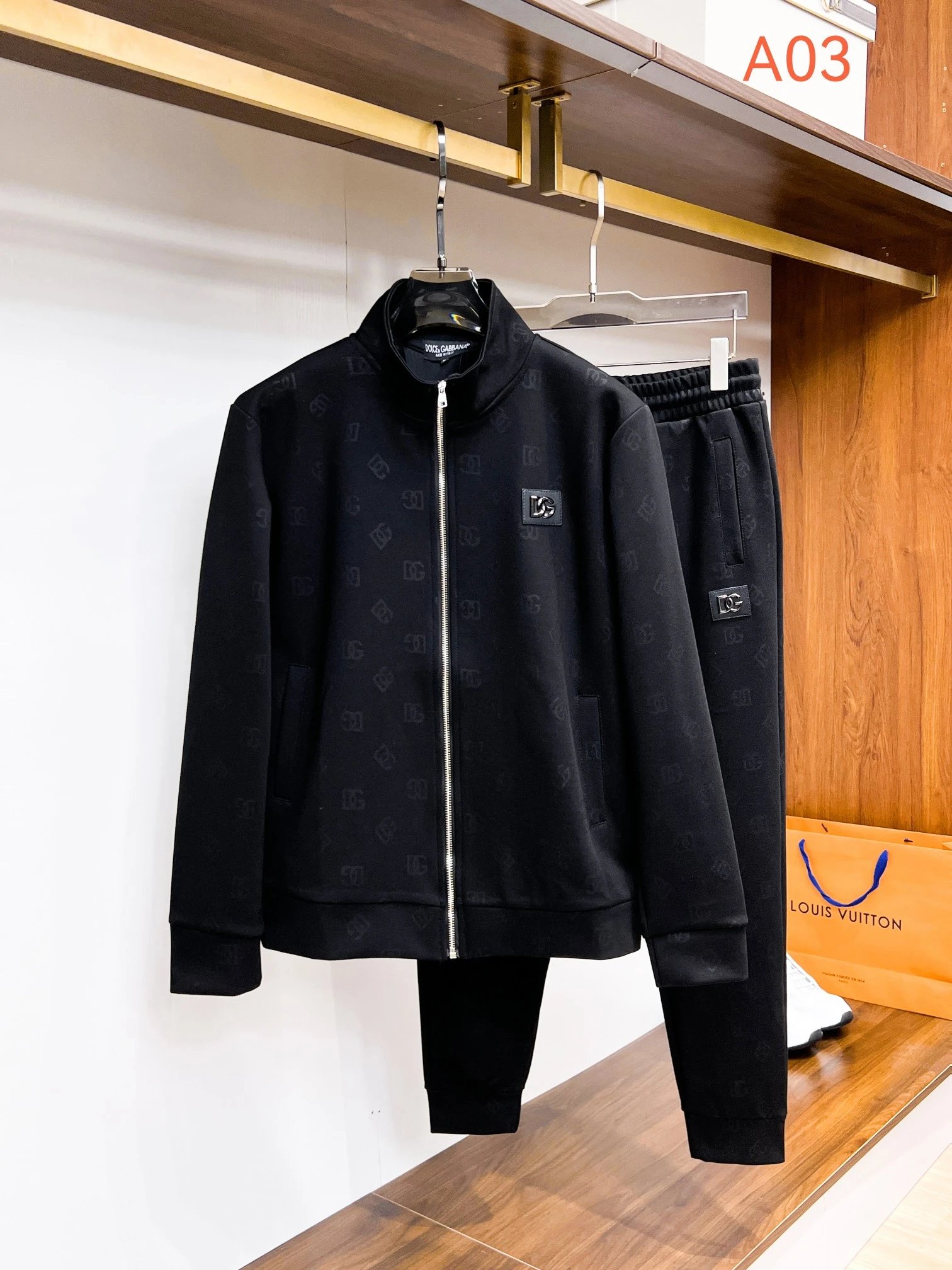 Dolce & Gabbana DG Monogram Zip Tracksuit Black