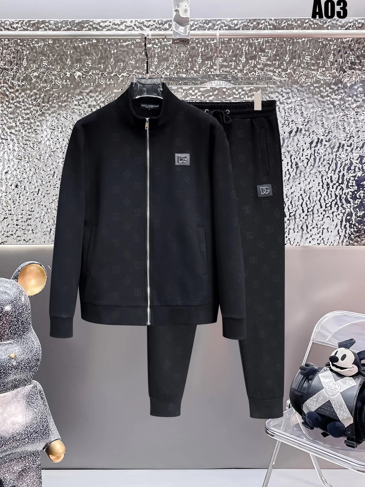 Dolce & Gabbana DG Patch Zip Tracksuit Black