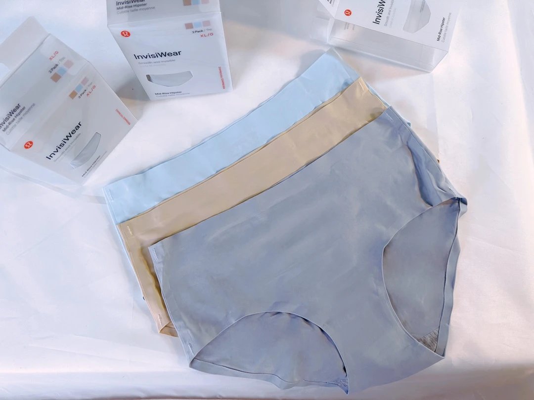 Lululemon InvisiWear Women's Mid-Rise Hipster Underwear 3-Pack Blue Beige Grey