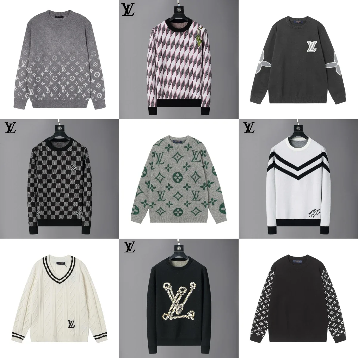 Louis Vuitton Monogram / Damier / Checkered / Rope Logo Sweaters [9 Styles]