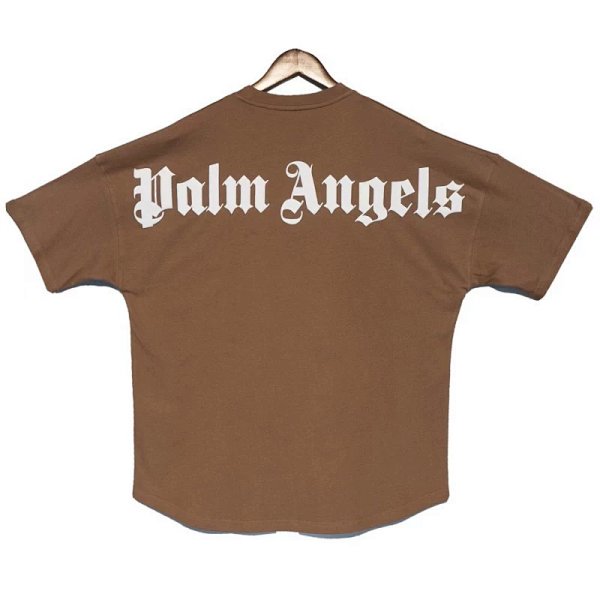 Palm Angels Gothic Logo Brown Oversized T-Shirt product listing in Litbuy spreadsheet finds