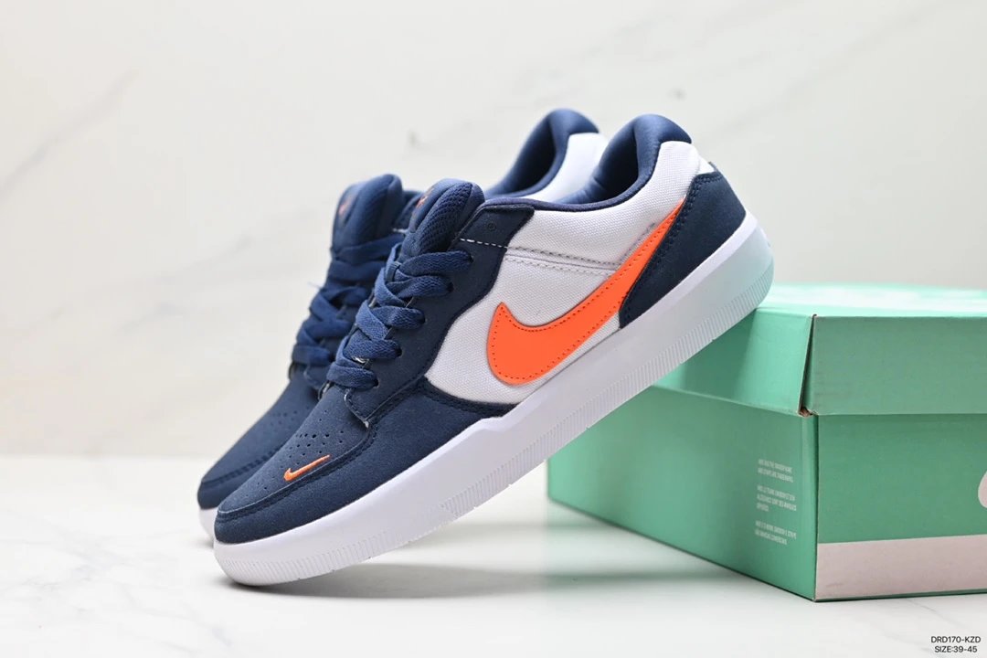 Nike SB Force 58 Suede Navy Orange