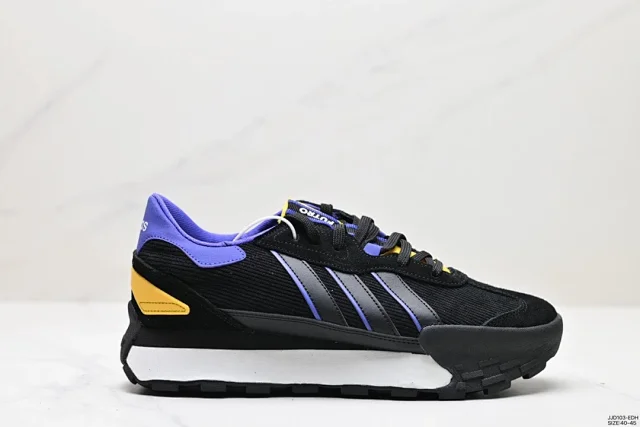 Adidas Sneakers Retro low-top with three-stripe side panels and chunky gum-accented sole product detail image 6