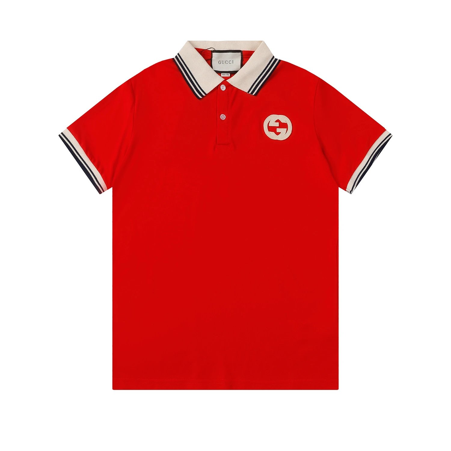 Burberry Logo Stripe Collar Polo Black Camel Red