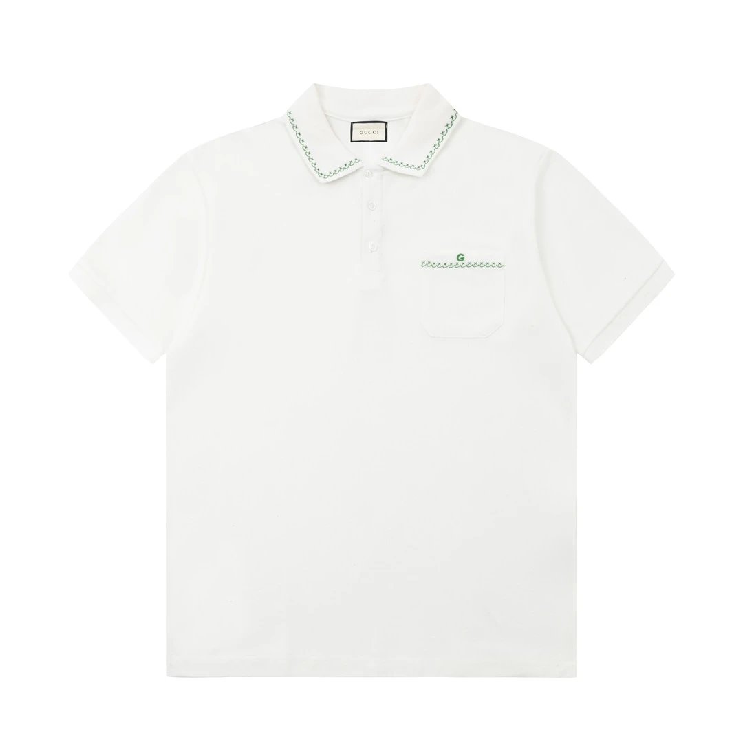 Gucci GG Tonal Pocket Polo Navy Green Red
