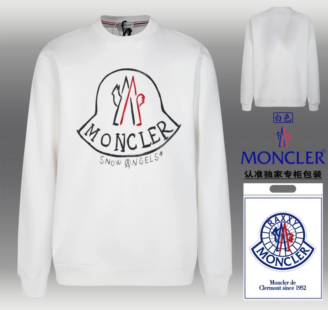 Moncler Snow Angels Logo Crewneck White