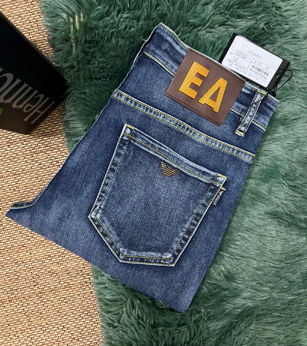 Design Paisley Print Denim Jeans Dark Wash product detail 12 in Litbuy spreadsheet finds