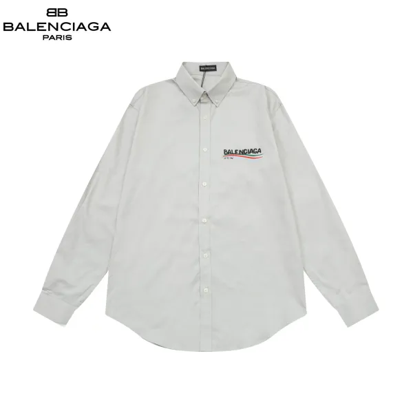 Balenciaga BB Logo Embroidered Black Shirt - 21
