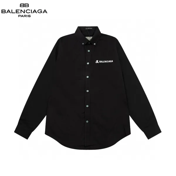 Balenciaga BB Logo Embroidered Black Shirt - 16