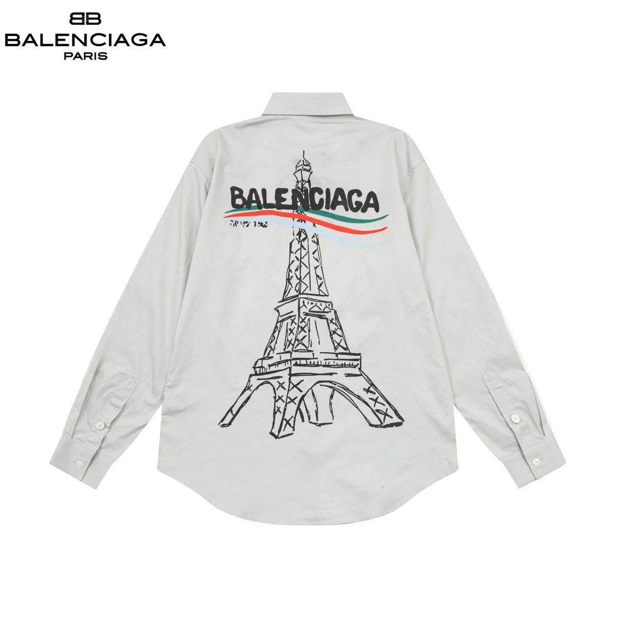Balenciaga Logo Print White Shirt product detail 22 in Litbuy spreadsheet finds