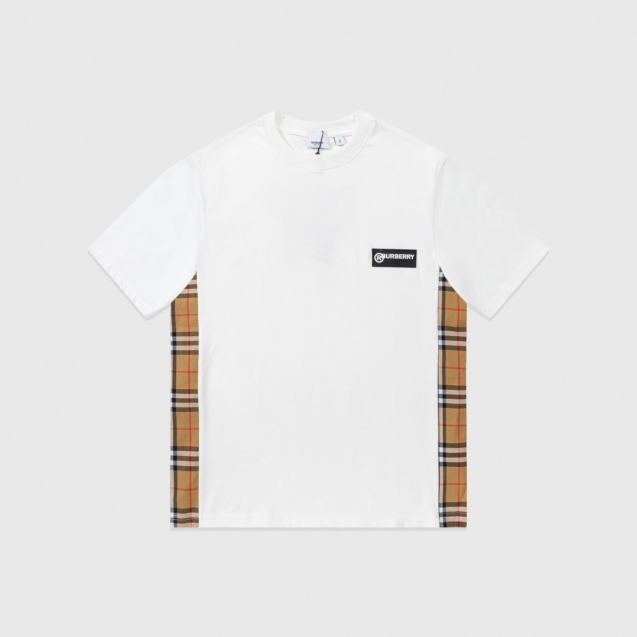 Burberry Check Panel Tee White