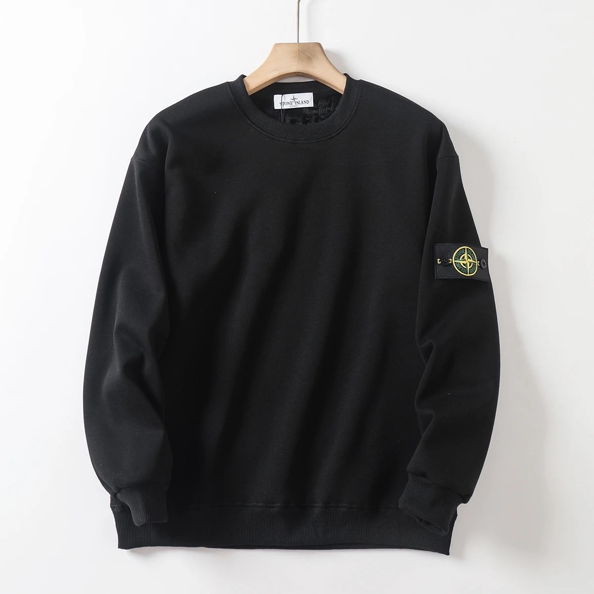 Stone Island Classic Crewneck Black Sweatshirt Sweater - 4