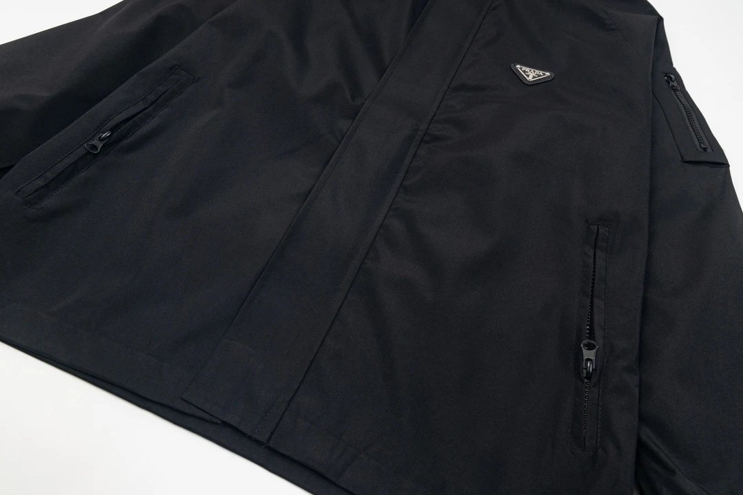 Prada Re-Nylon Hooded Windbreaker Black Outerwear - 9