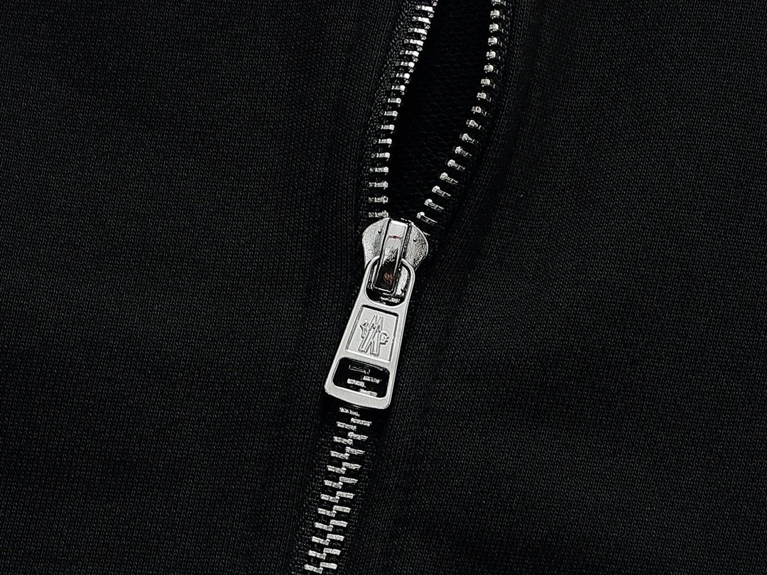 Moncler Windbreaker Jacket Black with Logo Stripe Sleeve - 8