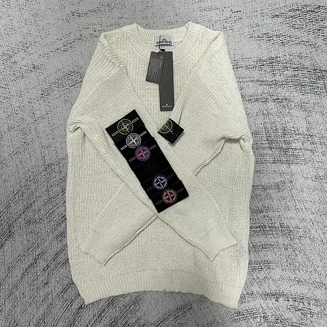 Stone Island Knitwear Ribbed crewneck knit sweater with compass sleeve badge product detail image 13